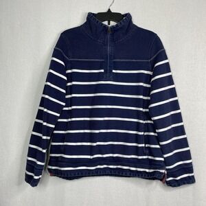 Fat Face Sweatshirt The Airlie 1/4 Zip Women's Sz‎ 10 Blue Navy White Striped